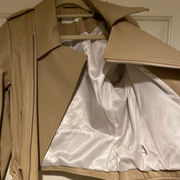 A.L.C. Leather Biker Jacket Tan Lamb Leather - Picture 10 of 10